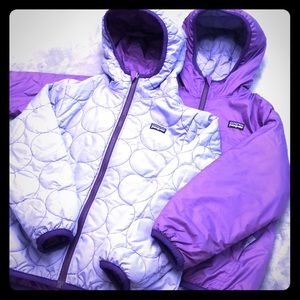 Patagonia Girls XS Purple Hooded Reversible Coat